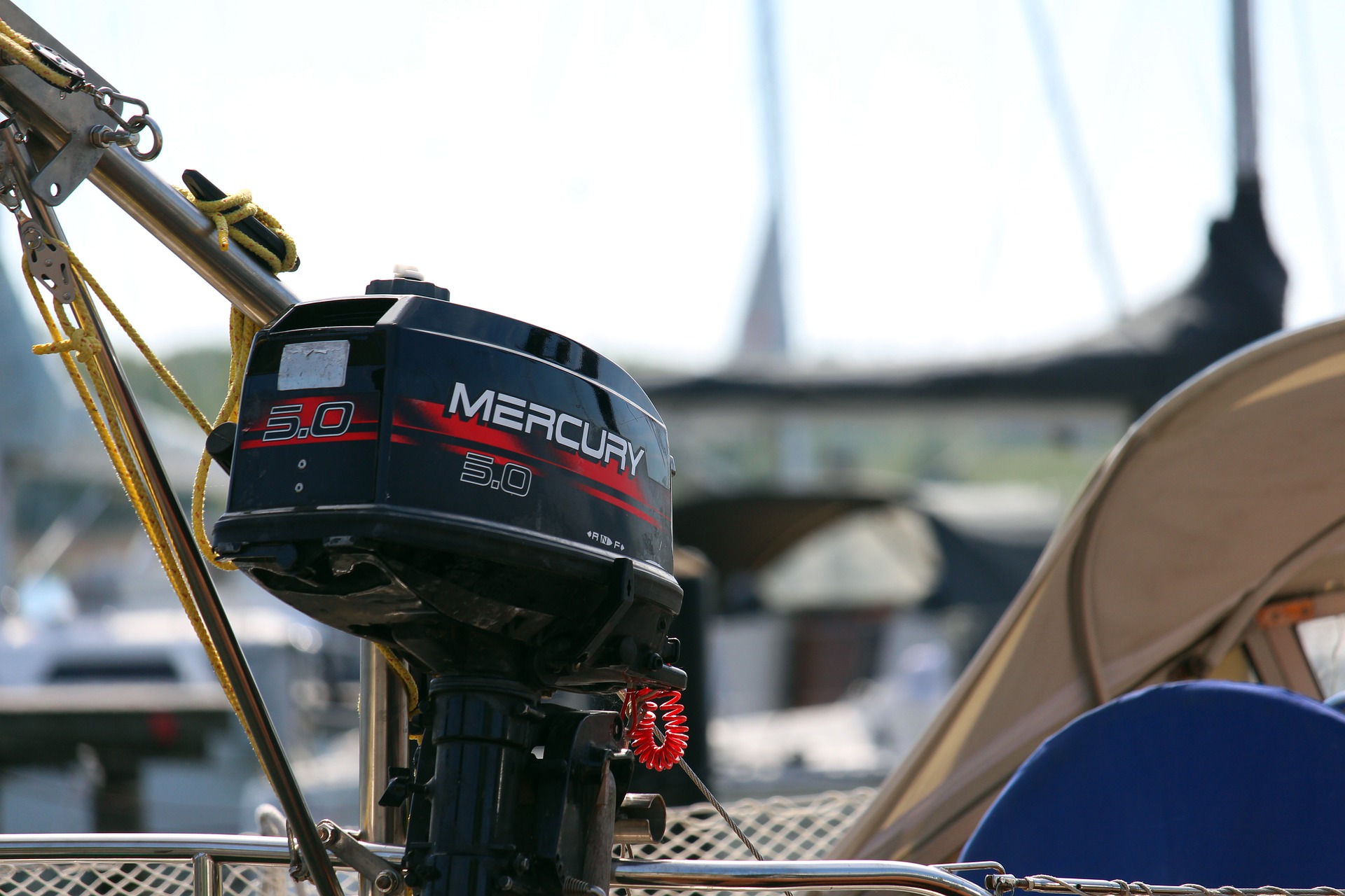 Mercury outboard motor on a boat