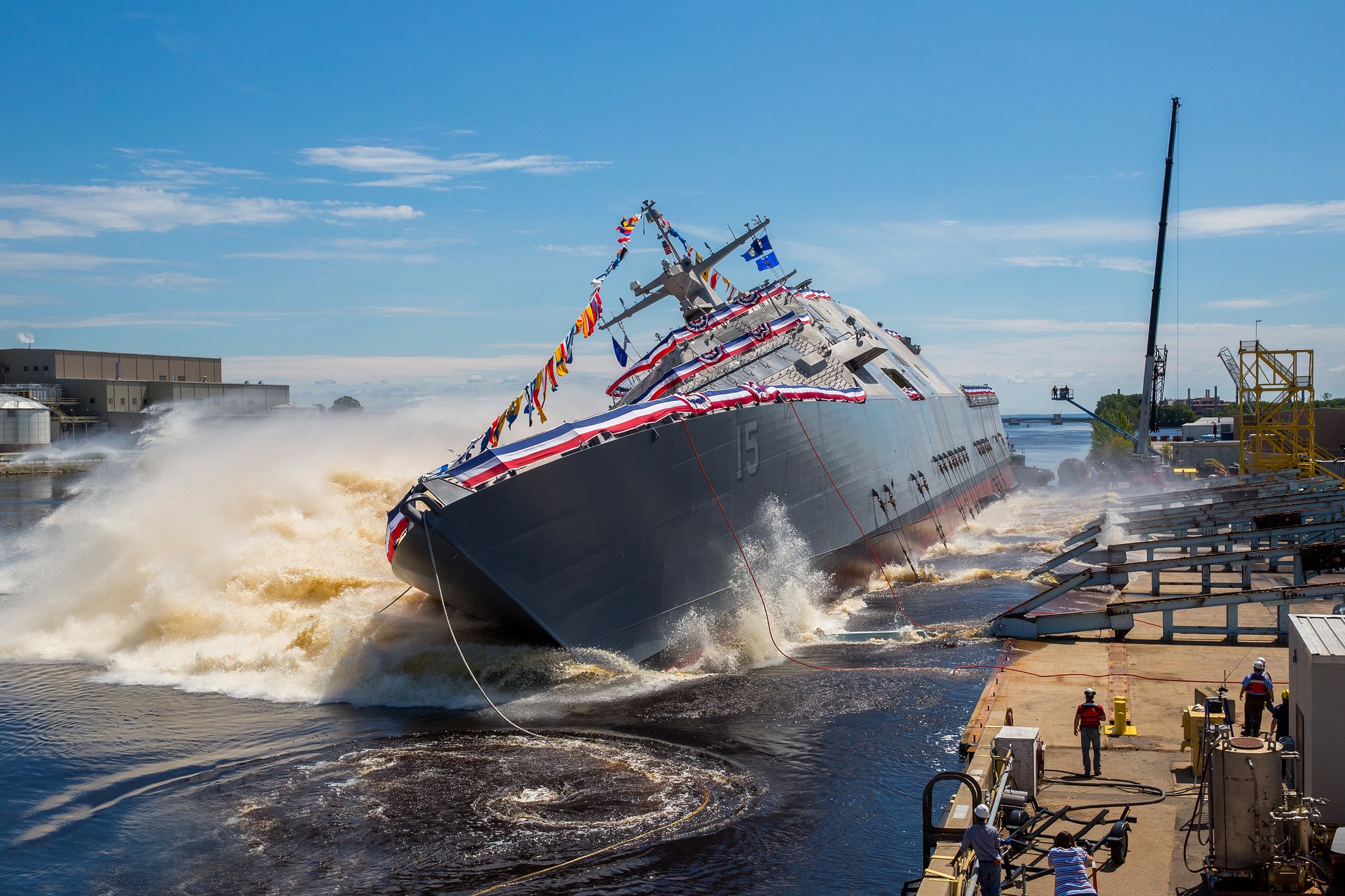 A newly constructed vessel being launched