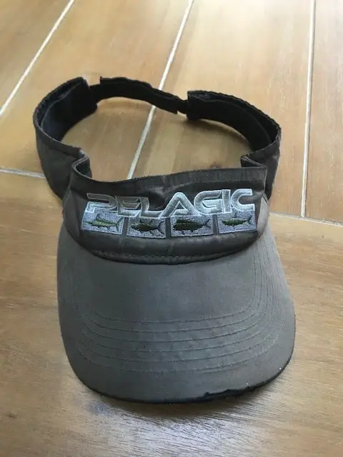 A visor hat used for fishing